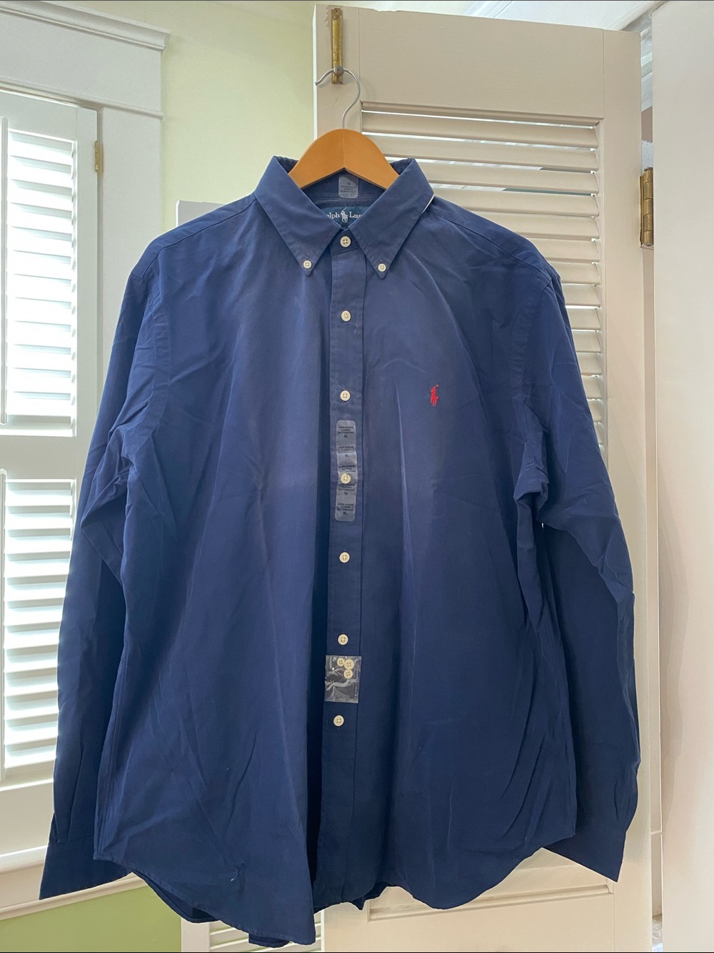 Ralph Lauren Classic Fit Cotton Navy Men’s Long Sleeve Shirt Size XL